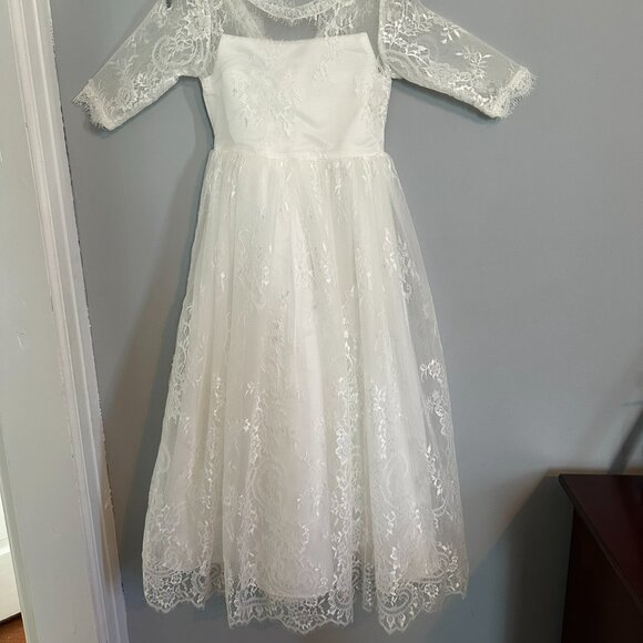 Girls Size 8/10 Dress & Belt Set - Antique White NWT - Picture 12 of 13